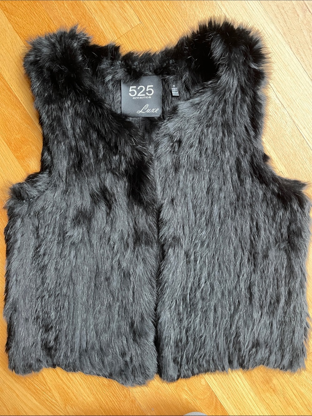 525 America Black Faux Fur Luxe Vest for Women